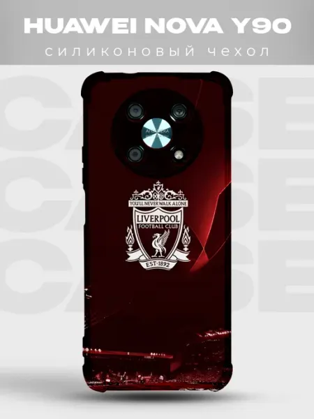 Чехол на Huawei Nova Y90 Ливерпуль герб красный PRINTberries