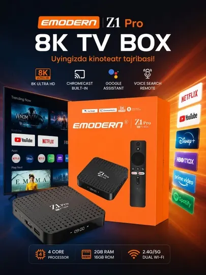 EMODERN Z1 PRO 8K — умная ТВ-приставка (Smart TV Box)