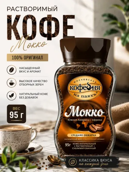 Кофе МКП Мокко 95г МОСКОВСКАЯ КОФЕЙНЯ НА ПАЯХЪ