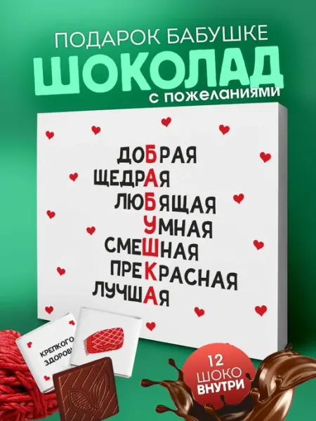 Подарок бабушке на день рождения шоколадки YOULAB