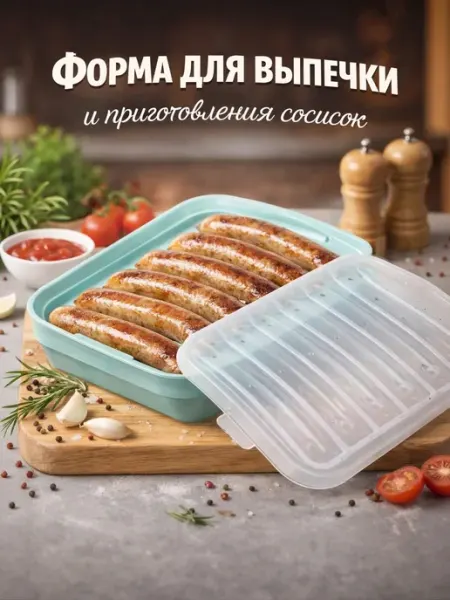 Силиконовая форма для запекания сосисок Доляна