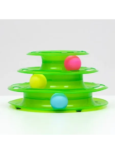 Игровой комплекс для кошек с шариками зеленый