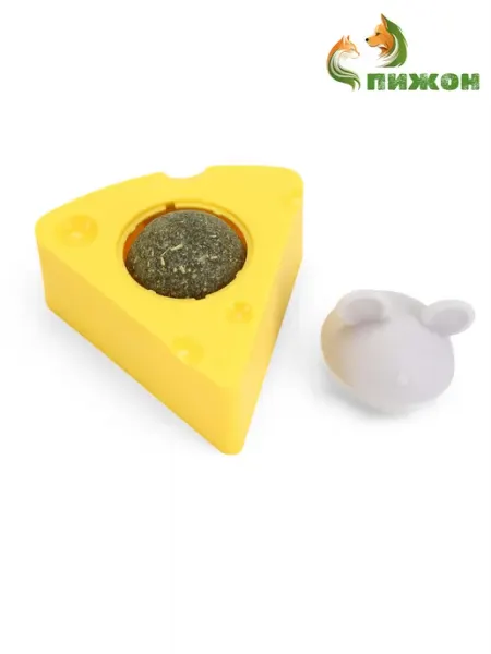 Игрушка для кошек из кошачьей мяты Сыр на основании 5 х 4 см МЯГКИЕ ЛАПКИ