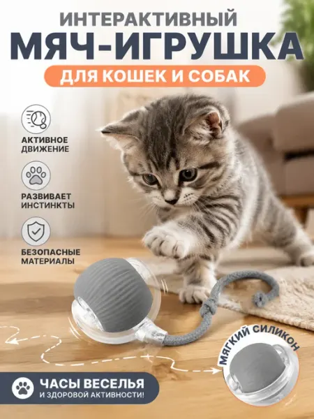 Игрушка для кошек интерактивная умный мяч KLIOLIS