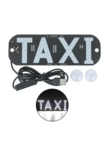 Знак такси светодиодный автомобильный на лобовое стекло Signs For The Car Ultra