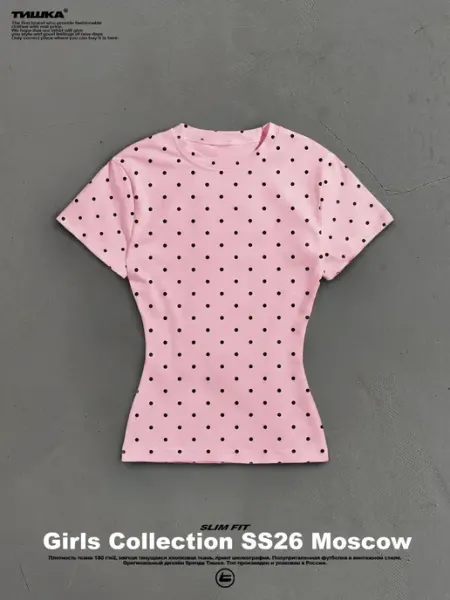 Tishka Обтягивающая футболка скимс polka dot