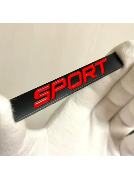 Эмблема наклейка Sport спорт 77Х12 черный с красным 1 шт Tophomelk
