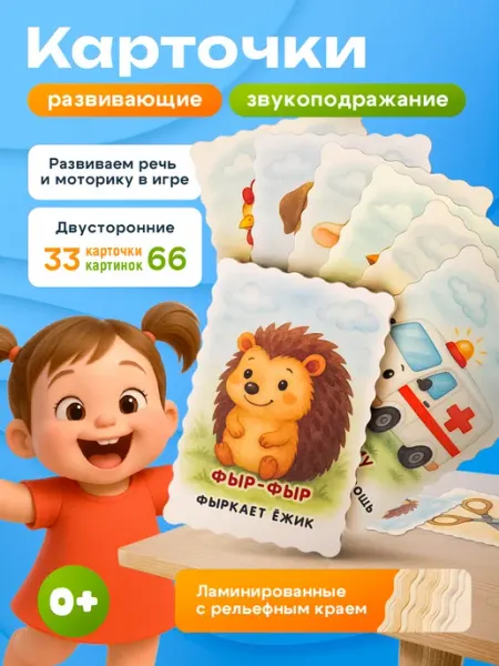 DPAPER Развивающие карточки запуск речи и звукоподражание