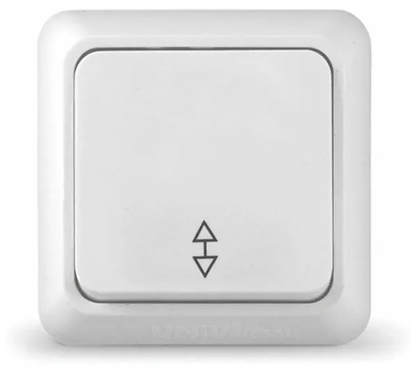 Переключатель проходной 1-кл. ОП Олимп 10А IP20 бел. UNIVersal О0025