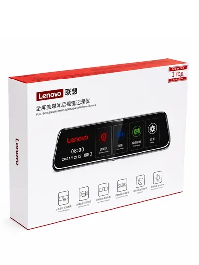 Видеорегистратор-зеркало Lenovo с сенсорным экраном и задней камерой для авто