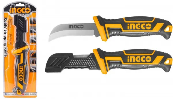 Изогнутый нож монтажника INGCO 200 мм HPK82001