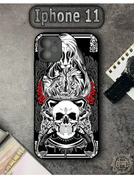 Чехол на iPhone 11 с принтом Череп TypoPrint