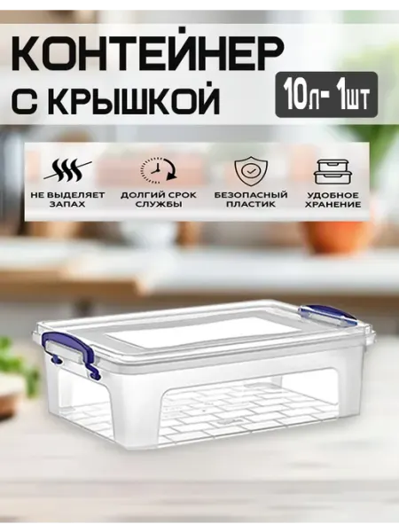 Контейнер с крышкой пластиковый для хранения 10 л DDSTYLE