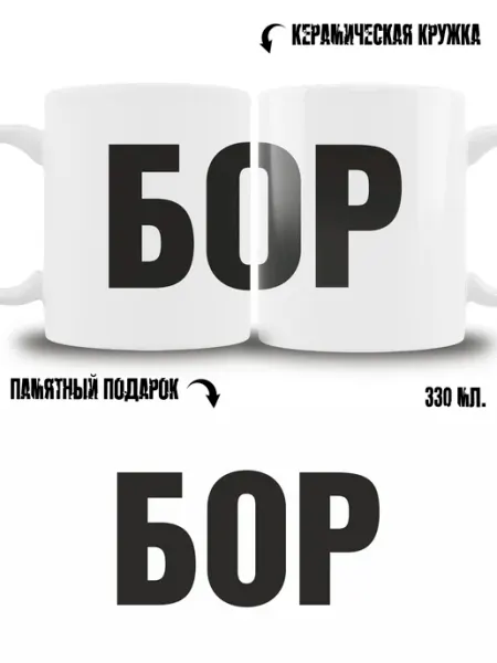 Кружка сувенир в подарок город Бор ТРЕНДОФФ