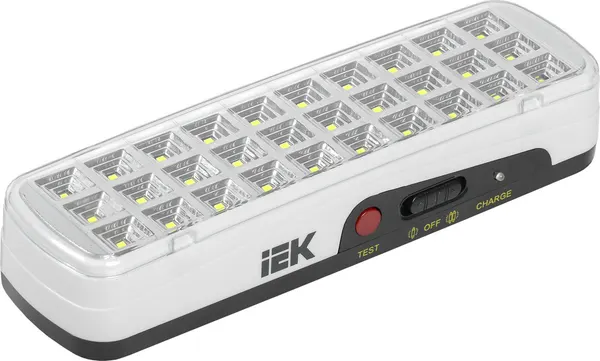 Светильник аккумуляторный IEK ДБА 3926, 3Вт, 220-240В, IP20, пластик, белый, настенно-потолочный, с выключателем