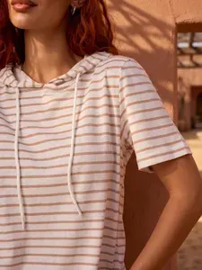 Футболка Lika Dress женская летняя с капюшоном, хлопок