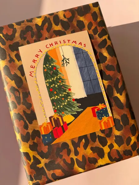 Открытка новогодняя "Merry Christmas" от Вьюнчик, с крафтовым конвертом, 14,8х10,5 см (А6)