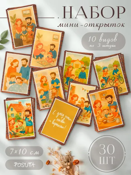 Открытки мини на день семьи любви и верности