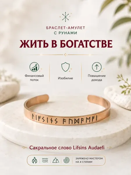 Браслет с рунами на деньги Berkana Kano & Tvili Tarot
