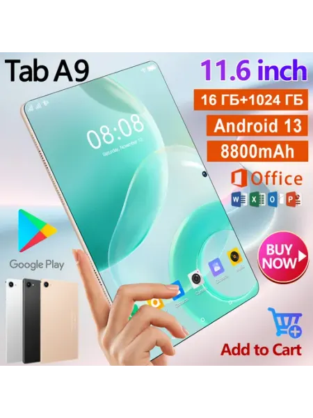 Игровой планшет с клавиатурой Tab A9 16+1024 ГБ Android 13