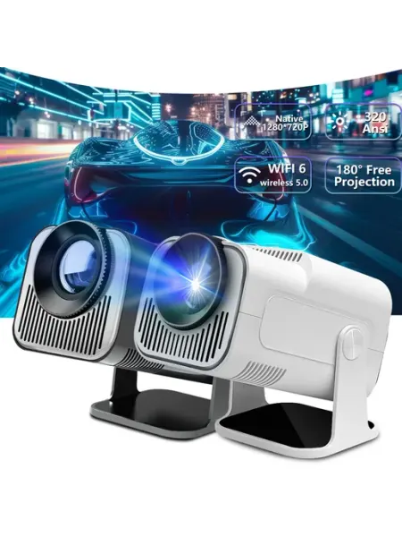 Проектор фильмов домашний кинотеатр Wi-Fi HY320 MINI white WUDUNG