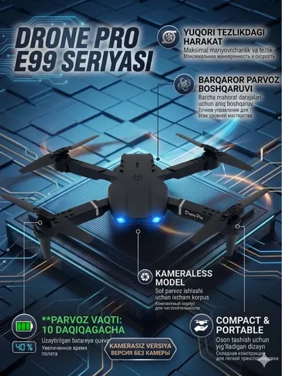 Квадрокоптер Drone Pro, мини-дрон без камеры, сумка в комплекте