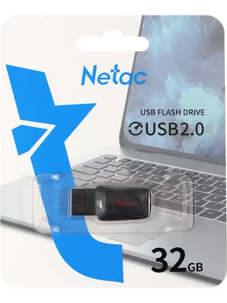 Флешка U197 32ГБ USB2.0 черный красный NETAC