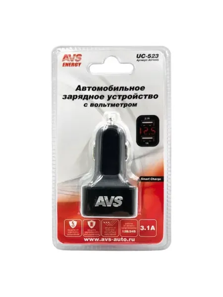 USB автомобильное зарядное устройство 2 порта UC-523 AVS