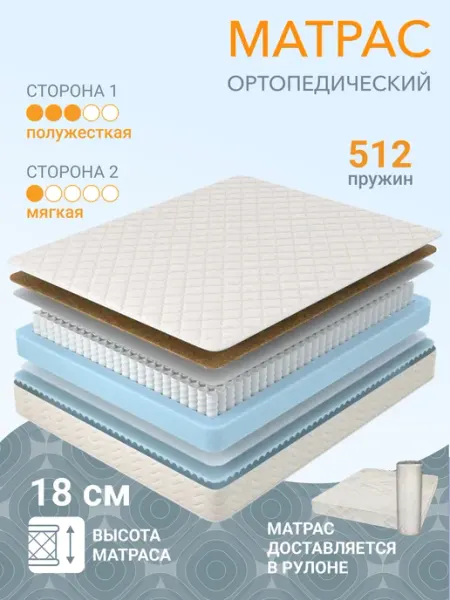 Ортопедический матрас 70х200 на кровать независимый блок YANSON Твои правила сна