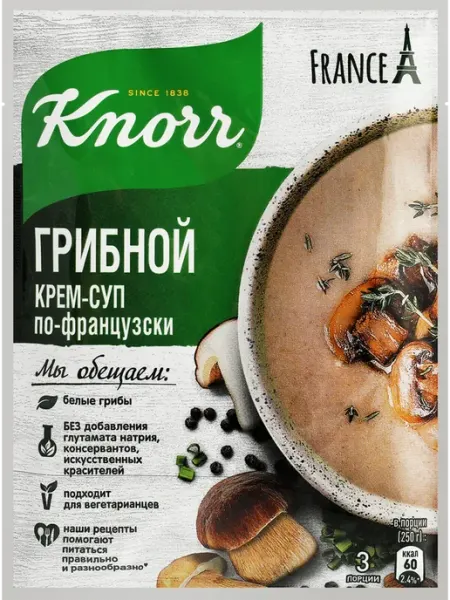 Смесь KNORR Грибной крем-суп по-французски 49г