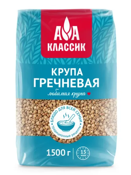 Гречневая крупа ядрица Классик 1,5кг Агро-Альянс
