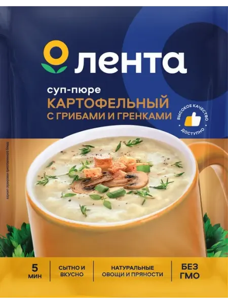 Суп ЛЕНТА Картофельный с грибами и гренками