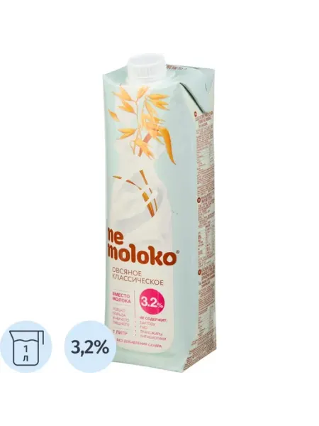 Напиток овсяный Nemoloko классич с кальцием 3,2% 1 л