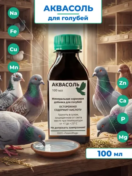 Аквасоль для голубей и других птиц 100мл OrniShop