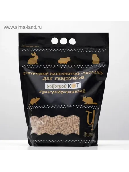 Наполнитель кукурузный "Золотой кот" для грызунов, гранулир Золотой кот
