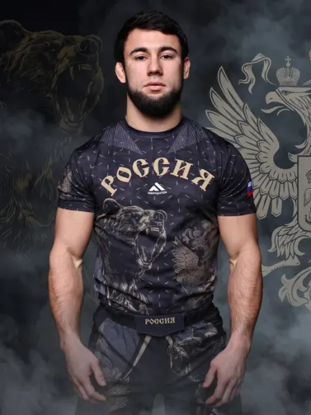 Футболка спортивная Россия с гербом флагом мма IAMFIGHTER