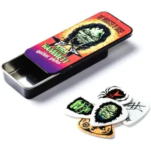 Dunlop KH01T088 MONSTER LSE TIN Набор медиаторов 6 шт, именные Кирк Хэммет, с рисунками Грязного Донни и Jazz III, пластик