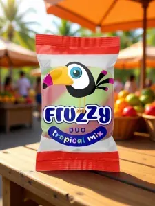 Жевательные конфеты"Fruzzy" Duo"/"Фруззи" Дуо" тропический вкус (микс) 1000гр