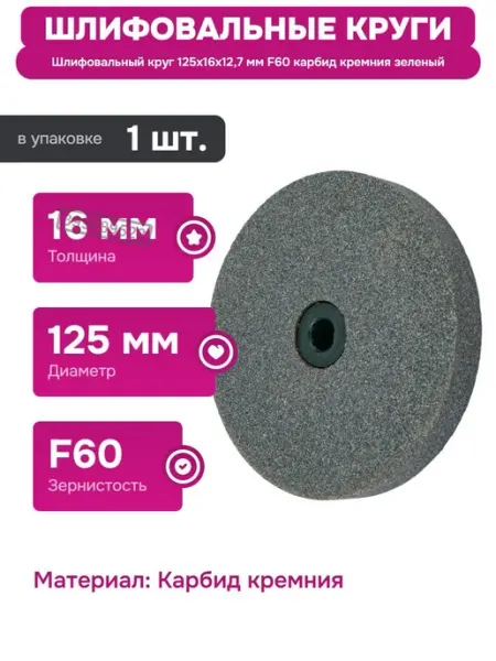 Шлифовальный круг 125 мм для точильных станков и заточки Luga-Abrasiv
