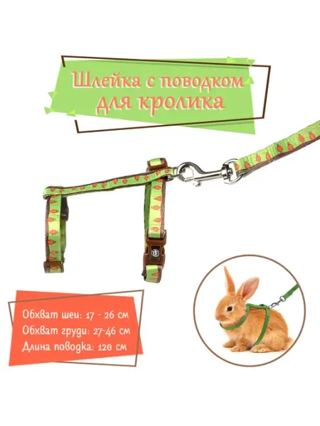 DUVO+ Шлейка для кроликов Морковки