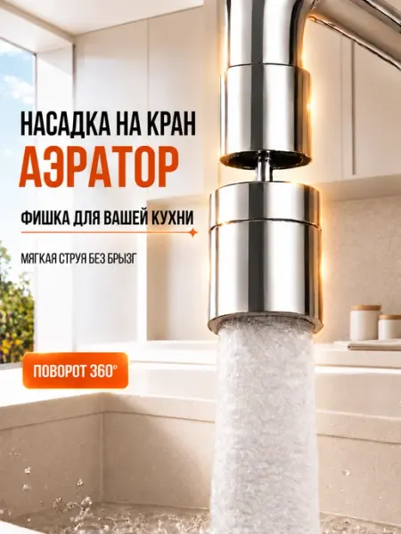 Насадка на кран аэратор поворотный