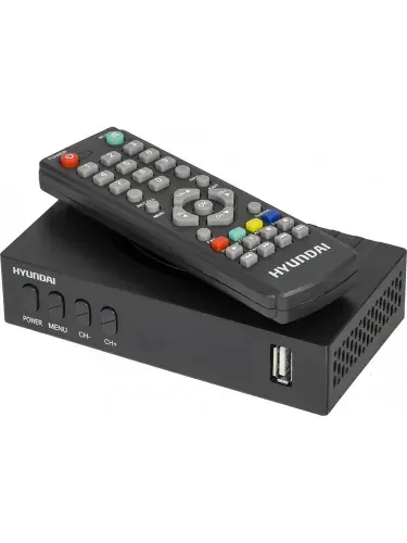 Приставка для цифрового ТВ DVB-T2 Hyundai H-DVB440 черный (H-DVB440)