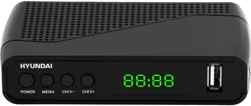 Ресивер для телевизора, DVB-T2 черный Hyundai (H-DVB500)
