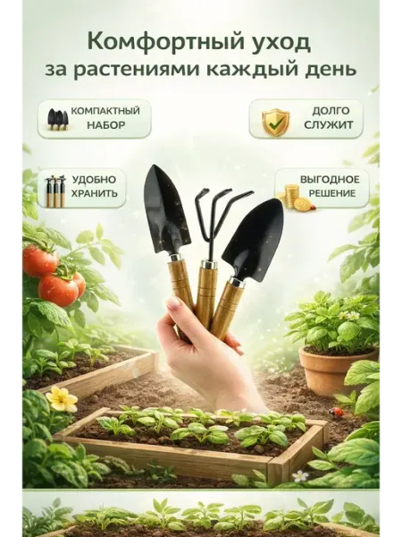 Набор садовых инструментов для растений 3 предмета диди7