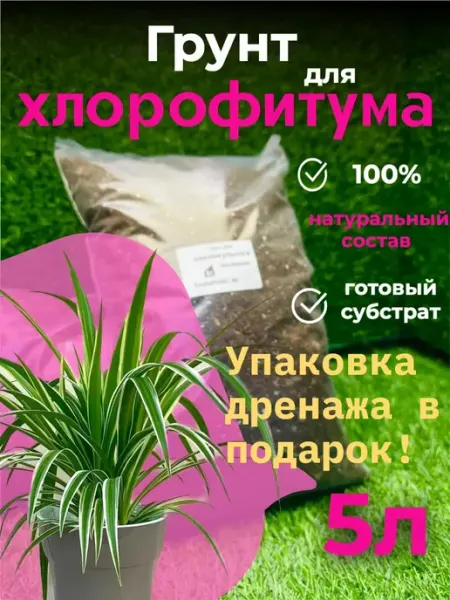 Грунт для хлорофитума 5 литров готовый