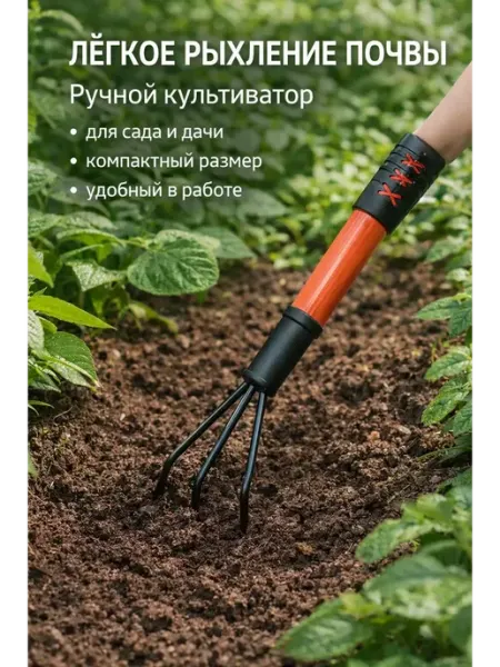 Ручной рыхлитель почвы садовый культиватор для ухода QXENZRY