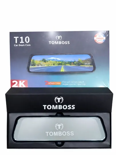 Видеорегистратор TOMBOSS T10 автомобильный (зеркало DVR с камерой заднего вида)