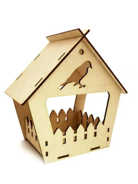 Кормушка для птиц сборная, деревянная, скворечник из дерева WoodFun