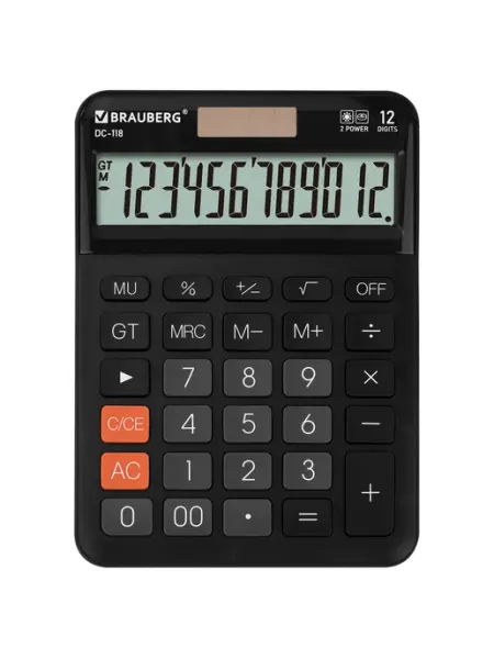 Калькулятор настольный 175х126 мм 12 разрядов, 1 шт Brauberg
