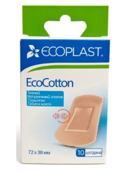 Набор пластырей мед ткан ecocotton n10 72х38мм Ecoplast
